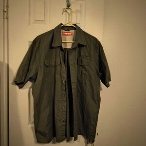Wrangler Olive Button-Up Shirt